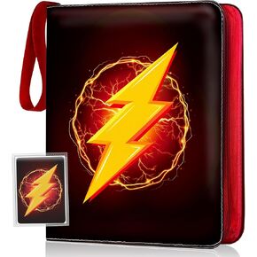 Trading Card Binder with Zipper and Handle – 9-Pocket Double-Sided Card Holder for 900 Cards – PU Leather Cover, 3-Ring Design, Includes 50 Sheets – Fits Standard Size Cards in Kuwait
