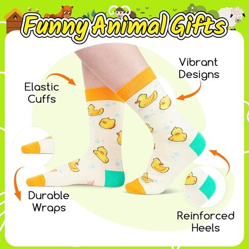 HAPPYPOP Funny Rubber Duck Gifts Girls Duck Gifts for Duck Lovers, Cute Rubber Duck Socks Duck Boot Socks Women and Men in Saudi Arabia