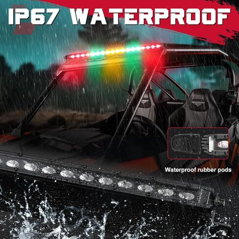 OFFROADTOWN 20 "LED مطاردة ضوء بار UTV شريط ضوء خلفي نحيف على الطرق الوعرة مطاردة ضوء الطوارئ ستروب ضوء القضبان ث / الفرامل عكس بدوره إشارة أضواء مطاردة الخلفية لشاحنات بيك اب UTV Can-am Polaris RZR in Kuwait