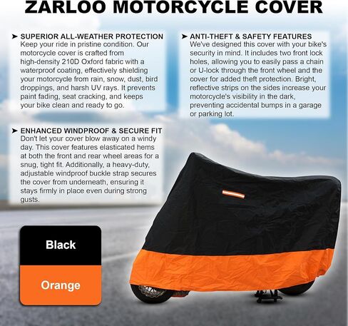 Motorcycle Cover, All Season Motorcycle Protective Cover with Waterproof, Sunproof, Dustproof for Most Motorcycles & Motorbikes (2XL - 96") in Saudi Arabia