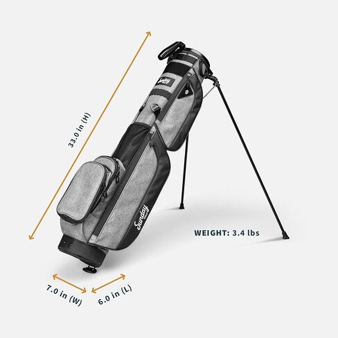 Sunday Golf Loma XL Bag - Lightweight Golf Bag w/Strap and Stand – Easy to Carry Pitch n Putt Golf Bag – Golf Stand Bag for The Driving Range, Par 3 and Executive Courses, 3.4 pounds (Toasted Almond) in Kuwait