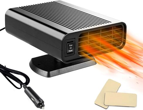Portable Car Heater That Plugs into Cigarette Lighter, 12V Rapid 2-in-1 Heating & Cooling Windshield Defroster and Demister, Universal Vehicle Heater Fan Suitable for All Cars in Saudi Arabia