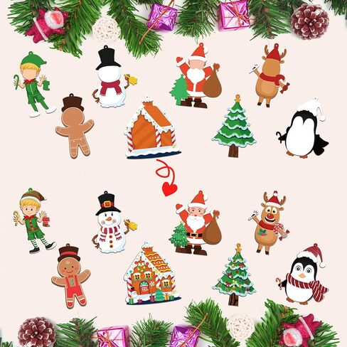 LINAYE 45 Set Christmas Tree Craft Kit with 975 PCS Stickers for Kids, Ornament Decorating Kit, Make Your Own Christmas Tree Bookmark Craft Kit for Kids Xmas Bag Stuffers Game Activities Party Favors in Saudi Arabia
