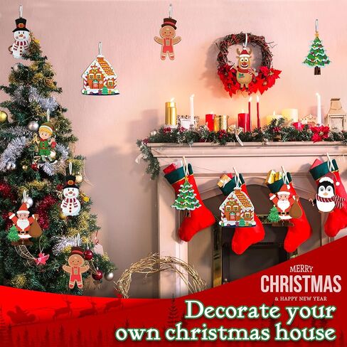 LINAYE 45 Set Christmas Tree Craft Kit with 975 PCS Stickers for Kids, Ornament Decorating Kit, Make Your Own Christmas Tree Bookmark Craft Kit for Kids Xmas Bag Stuffers Game Activities Party Favors in Saudi Arabia