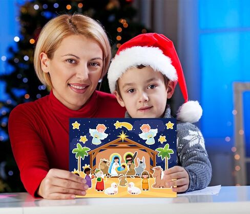 FLYAB Nativity Stickers 12 Sets Make a Nativity Scene Stickers Christian Sticker for Kids Religious Party Games Activities for Christmas Vacation Bible School Classroom Party Supplies in Saudi Arabia