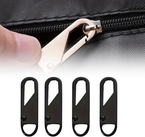 4pcs Multicolor Instant Zipper Repair Kit – Removable Zipper Pulls for Bags, Clothes, Backpacks & More, Black in Saudi Arabia