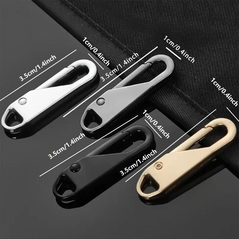 4pcs Multicolor Instant Zipper Repair Kit – Removable Zipper Pulls for Bags, Clothes, Backpacks & More, Black in Saudi Arabia