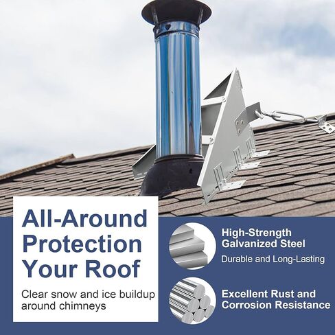 Snow Guards for Metal Roofs, Adjustable Snow Splitter for Chimneys, Roof Snow Guard with Reinforcement Accessories, Prevent Snow from Sliding Off Metal Roofs (Pull Rod Style) in Saudi Arabia