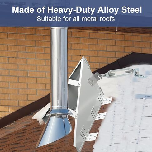 Snow Guards for Metal Roofs, Adjustable Snow Splitter for Chimneys, Roof Snow Guard with Reinforcement Accessories, Prevent Snow from Sliding Off Metal Roofs (Pull Rod Style) in Saudi Arabia