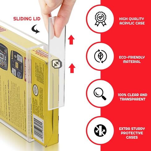 Acrylic Display Protector for Nintendo SNES Games and N64 Game Box - 4MM Thick, Anti-Dust, Anti UV and Acid-free Clear Protective Storage Case for Retro Video Games Collection by EVORETRO (Pack of 2) in Saudi Arabia