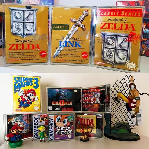 Acrylic Display Protector for Nintendo SNES Games and N64 Game Box - 4MM Thick, Anti-Dust, Anti UV and Acid-free Clear Protective Storage Case for Retro Video Games Collection by EVORETRO (Pack of 2) in Saudi Arabia