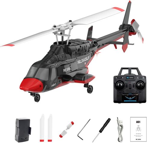 A61 Mini Airwolf RC Helicopter 1/53 Scale – Remote Control Helicopter with 6-Axis Gyro, Altitude Hold, One-Key Take-Off & Landing, Long Flight Time, for Beginners & Hobbyists (Black-2 Battery) in Saudi Arabia