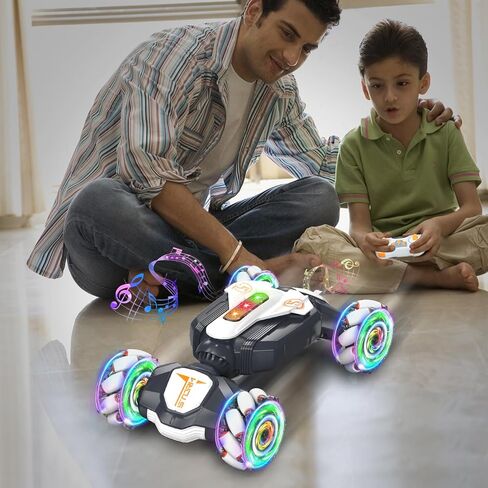 سيارة RC Gesture RC، سيارة الانجراف عالية السرعة 4WD، مستشعر إيماءات سيارات التحكم عن بعد 2.4 جيجا هرتز، سيارات الطرق الوعرة الدوارة 360 درجة مع أضواء الموسيقى، عمر 6-12 عامًا للأولاد والبنات هدية عيد ميلاد Xams in Saudi Arabia