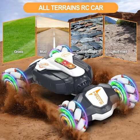سيارة RC Gesture RC، سيارة الانجراف عالية السرعة 4WD، مستشعر إيماءات سيارات التحكم عن بعد 2.4 جيجا هرتز، سيارات الطرق الوعرة الدوارة 360 درجة مع أضواء الموسيقى، عمر 6-12 عامًا للأولاد والبنات هدية عيد ميلاد Xams in Saudi Arabia