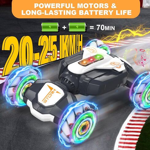 سيارة RC Gesture RC، سيارة الانجراف عالية السرعة 4WD، مستشعر إيماءات سيارات التحكم عن بعد 2.4 جيجا هرتز، سيارات الطرق الوعرة الدوارة 360 درجة مع أضواء الموسيقى، عمر 6-12 عامًا للأولاد والبنات هدية عيد ميلاد Xams in Saudi Arabia