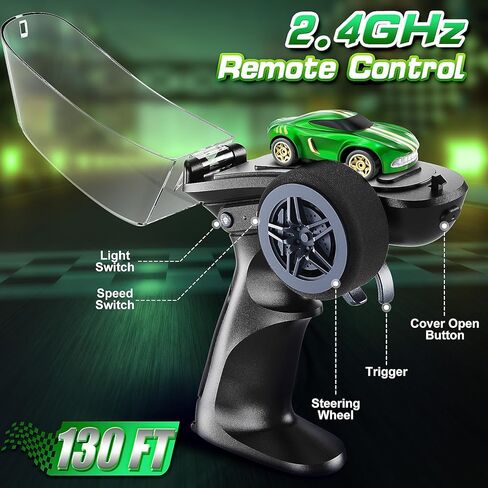 RC Drift Car, 1/64 Mini Drift RC Cars 4WD Micro Remote Control Car with LED Lights and Speed Switch, Cars Toys for Adults Kids Boys Age 6 7 8-12, Green in Saudi Arabia