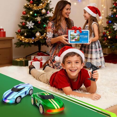RC Drift Car, 1/64 Mini Drift RC Cars 4WD Micro Remote Control Car with LED Lights and Speed Switch, Cars Toys for Adults Kids Boys Age 6 7 8-12, Green in Saudi Arabia