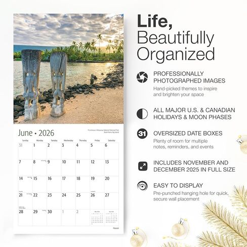RED EMBER Minnesota 2026 Wall Calendar 12 Month | 12" x 24" Open | Thick & Sturdy Paper | Giftable | Calendar 2026 in Saudi Arabia