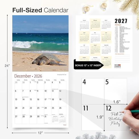 RED EMBER Minnesota 2026 Wall Calendar 12 Month | 12" x 24" Open | Thick & Sturdy Paper | Giftable | Calendar 2026 in Saudi Arabia