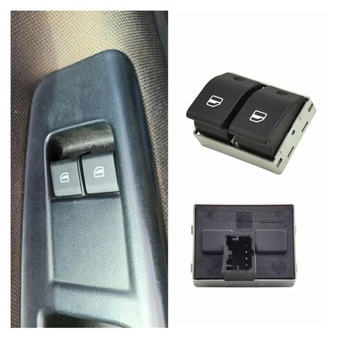 زر تبديل نافذة الطاقة الكهربائية 6Q0959858 متوافق مع VW Polo 9N Seat Ibiza Cordoba 2002 2003 2004-2009 6Q0959858A (أسفل بني) in Kuwait