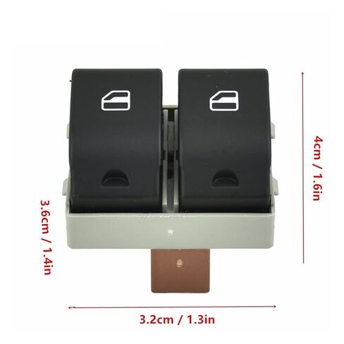 زر تبديل نافذة الطاقة الكهربائية 6Q0959858 متوافق مع VW Polo 9N Seat Ibiza Cordoba 2002 2003 2004-2009 6Q0959858A (أسفل بني) in Kuwait