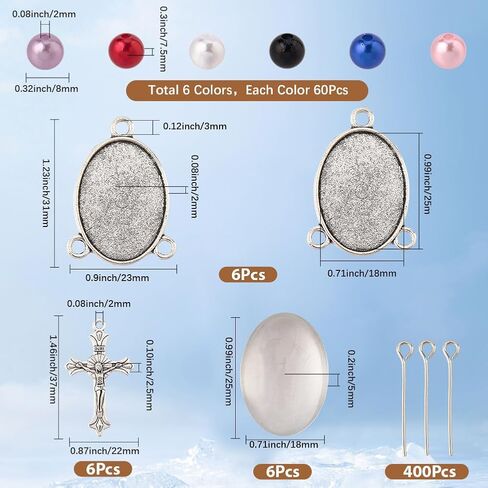 SUNNYCLUE 700Pcs Rosary Making Kits Crucifix Charms Rosary Crosses Easter Cross Pendants Oval Chandelier Link Charm Glass Pearl Beads for Jewelry Making Supplies DIY Necklace Bracelets Holiday in Saudi Arabia