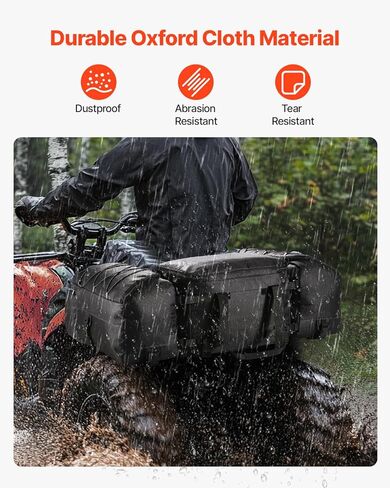 VEVOR ATV Rear Storage Bag, 74L ATV Rear Cargo Bag with Cooler Insulated Bag, 600D Oxford Cloth Storage Rear Rack Seat Bag Fit Most ATVs with Rear Rack, Compatible with ATV, UTV, Can-Am Vehicles in Saudi Arabia