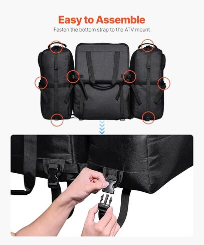 VEVOR ATV Rear Storage Bag, 74L ATV Rear Cargo Bag with Cooler Insulated Bag, 600D Oxford Cloth Storage Rear Rack Seat Bag Fit Most ATVs with Rear Rack, Compatible with ATV, UTV, Can-Am Vehicles in Saudi Arabia