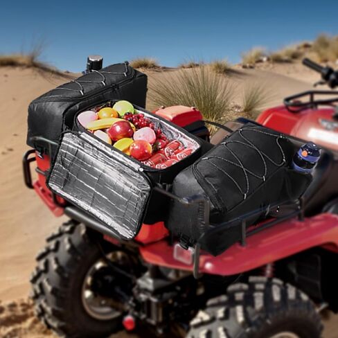 VEVOR ATV Rear Storage Bag, 74L ATV Rear Cargo Bag with Cooler Insulated Bag, 600D Oxford Cloth Storage Rear Rack Seat Bag Fit Most ATVs with Rear Rack, Compatible with ATV, UTV, Can-Am Vehicles in Saudi Arabia