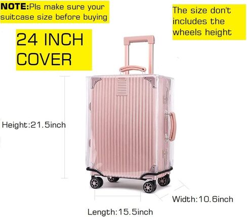 RF REENFAYA 24 INCH luggage cover protector Suitcase Cover Full Clear luggage Covers Waterproof Luggage Case Thicken Suitcase Protector Cover(24inch) in Saudi Arabia