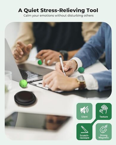 ألعاب فيدجيت للكرات الحسية المغناطيسية من السيليكون - 4 عبوات من كرات التوتر المكتبية الصامتة، ألعاب تخفيف التوتر للبالغين والمراهقين (14+)، مناسبة للتوحد واضطراب فرط الحركة ونقص الانتباه والقلق (أسود) in Kuwait