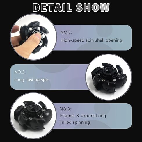 Pillbug Fidget Spinner، درع مفتوح معدني للبالغين، ألعاب تململ من خليط معدني EDC لعبة تخفيف التوتر للبالغين لعبة مكتب تنفيذي لاضطراب فرط الحركة ونقص الانتباه والتوحد (أسود) in Kuwait