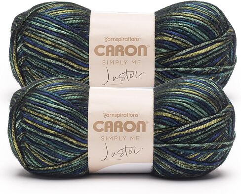 Caron Simply Me Luster Golden Yarn - 2 Pack of 170g/6oz - 65% Nylon, 35% Acrylic - #4 Worsted (Medium) - 360 Yards - Knitting/Crochet in Saudi Arabia