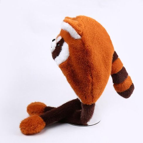 Raccoon Animal Hat With Movable Ears, Winter Fun Ski Cap with Animal Face Long Ear Straps One Size in Saudi Arabia