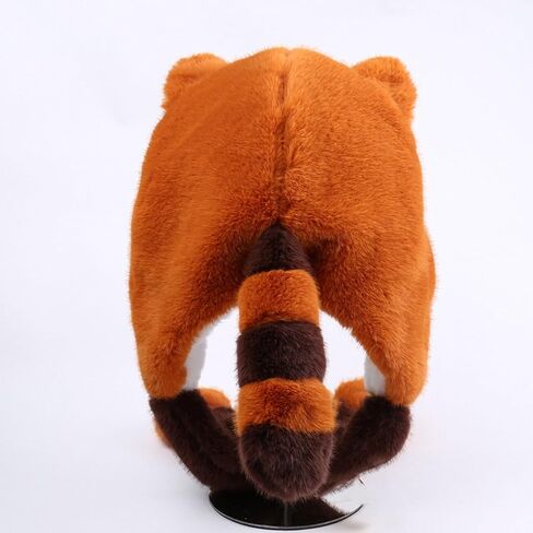 Raccoon Animal Hat With Movable Ears, Winter Fun Ski Cap with Animal Face Long Ear Straps One Size in Saudi Arabia