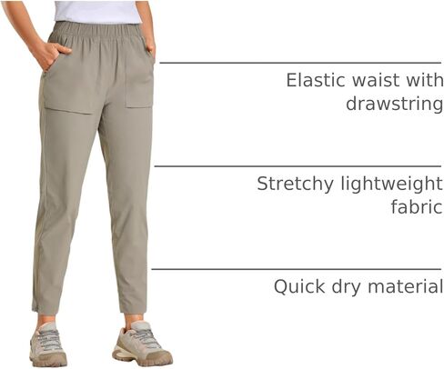CRZ YOGA Women's High Waisted Lightweight Outdoor Hiking Pants 26.5"- Travel Workout Casual Athletic Joggers Zip Off Pockets in Saudi Arabia