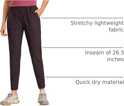 CRZ YOGA Women's High Waisted Lightweight Outdoor Hiking Pants 26.5"- Travel Workout Casual Athletic Joggers Zip Off Pockets in Saudi Arabia