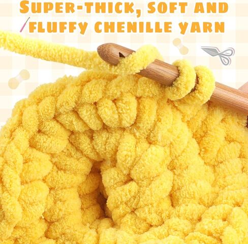Velvet Chenille Yarn for Crocheting Super Bulky - 1 Skein of 200g/7oz - Ultra Soft Baby Blanket Chunky Plush Yarn for Knitting Amigurumi Crochet Thick Blankets (76.6 yds)(1, Orange) in Saudi Arabia