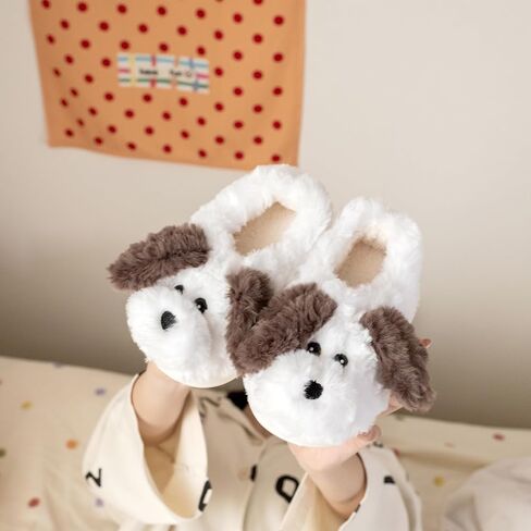 XIXITIAO Girls Boys Cow Slippers for Toddle Kids, Cute Fuzzy Cartoon Animal Slippers, Christmas Fluffy House Bedroom Shoes for Indoor, Size 7 in Saudi Arabia