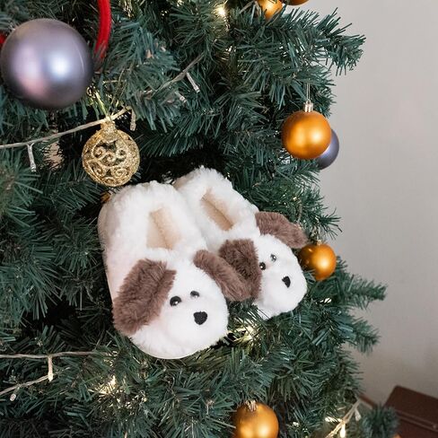 XIXITIAO Girls Boys Cow Slippers for Toddle Kids, Cute Fuzzy Cartoon Animal Slippers, Christmas Fluffy House Bedroom Shoes for Indoor, Size 7 in Saudi Arabia