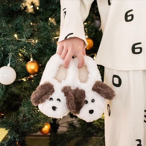 XIXITIAO Girls Boys Cow Slippers for Toddle Kids, Cute Fuzzy Cartoon Animal Slippers, Christmas Fluffy House Bedroom Shoes for Indoor, Size 7 in Saudi Arabia