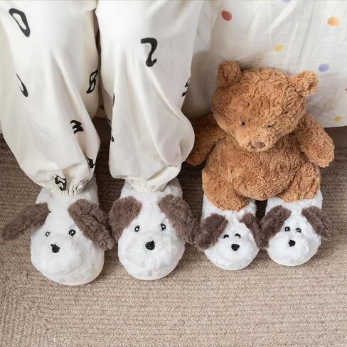 XIXITIAO Girls Boys Cow Slippers for Toddle Kids, Cute Fuzzy Cartoon Animal Slippers, Christmas Fluffy House Bedroom Shoes for Indoor, Size 7 in Saudi Arabia