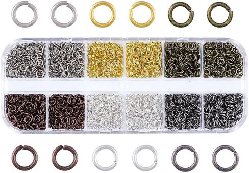 1380Pcs/Box 6 Colors Iron Jump Rings 4mm Round Oprn Jump Ring Connectors Links for DIY Bracelet Necklace Jewelry Making Findings in Saudi Arabia