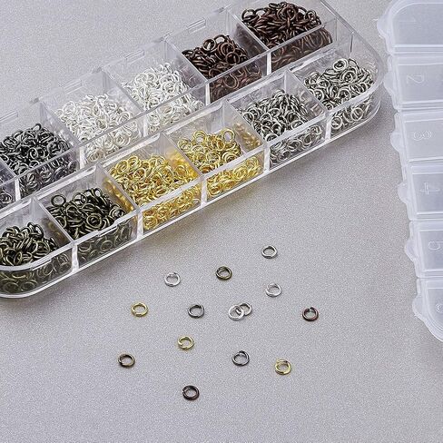1380Pcs/Box 6 Colors Iron Jump Rings 4mm Round Oprn Jump Ring Connectors Links for DIY Bracelet Necklace Jewelry Making Findings in Saudi Arabia