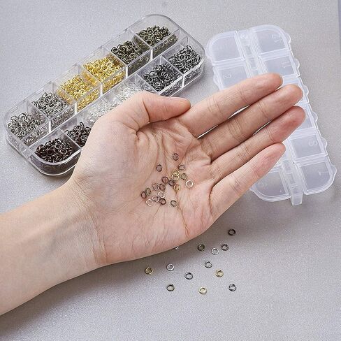 1380Pcs/Box 6 Colors Iron Jump Rings 4mm Round Oprn Jump Ring Connectors Links for DIY Bracelet Necklace Jewelry Making Findings in Saudi Arabia