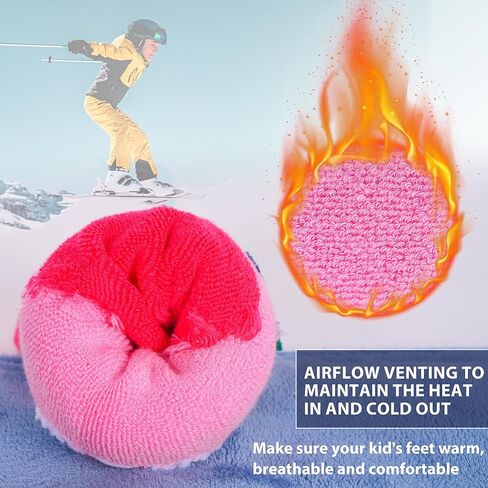 GRPSKCOS Kids Ski Socks, 2 Pairs Warm Thick Snow Socks for Boys Girls Toddler Winter Skiing Snowboarding in Saudi Arabia