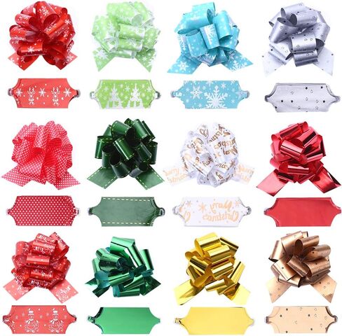 CCINEE Christmas Pull Bows, Gift Wrapping Ribbon Bows for Xmas Birthday St. Valentine's Day Present Wrapping Supplies Pack of 24 in Saudi Arabia