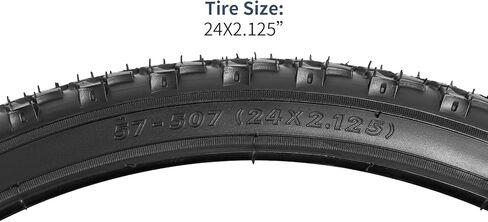 YunSCM 24" Bike Tires 24 x 2.125/57-507 and 24" Bike Tubes Schrader Valve with 2 Rim Strips Compatible with Mountain Bike 24x1.75 24x1.95 24x2.10 24x2.125 24x2.25 Bicycle Tires and Tubes (Y-1108) in Saudi Arabia