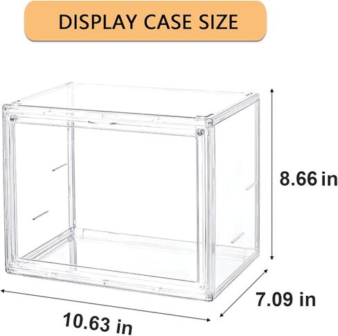 Clear Acrylic Display Case with 2 Movable Plates, 3 Tier Clear Figure Display Box, Stackable Display Box Showcase with Magnetic Door for Collectibles (Large) in Saudi Arabia