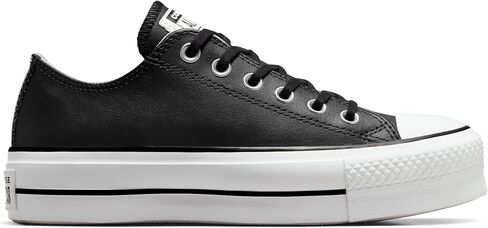 Converse Women's Chuck All Star Lift Clean Ox Sneakers, Black/White, 8 Medium US in Kuwait